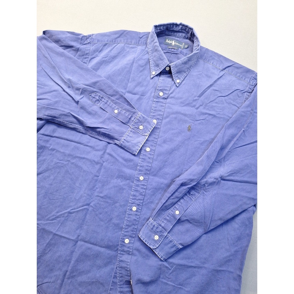 Vintage Polo Ralph Lauren Twill Shirt Mens XL Blue Button Down Cotton Preppy